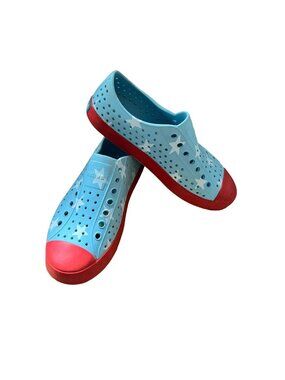Native Mens 6 Womens 8 Blue Red White Star Jefferson Quartz Slip-On Sneaker Shoe